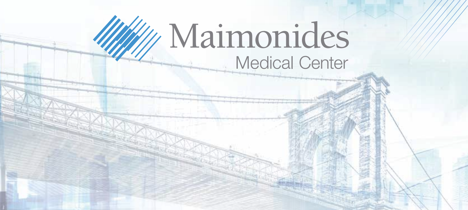 Maimonides Medical Center logo with Brooklyn Bridge background